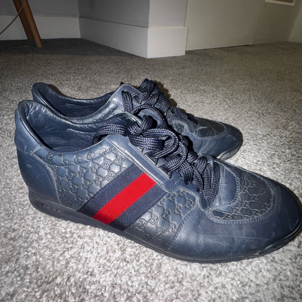 Gucci Navy and Red Men's Sneakers